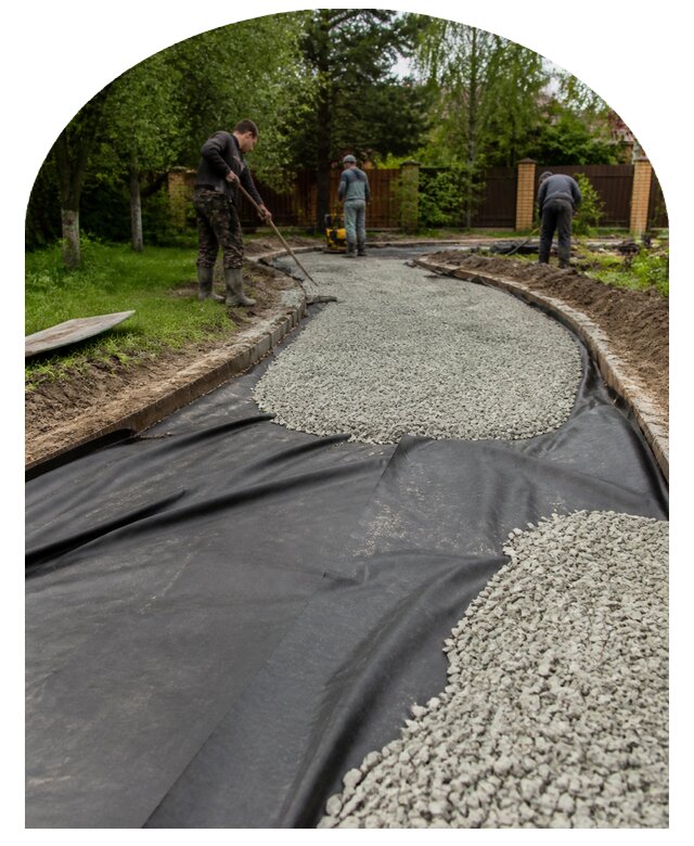 Гравийные дорожки для участка в Сланцах с укладкой под ключ